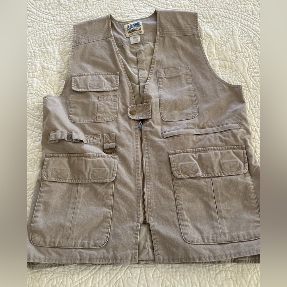 TravelSmith Utility Safari Vest | Cotton Fishing Photographer Vest Size S - Picture 11 of 11